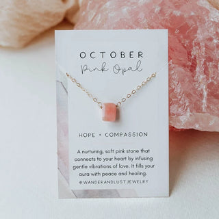 October Birthstone Necklace, Necklace, - Wander + Lust Jewelry