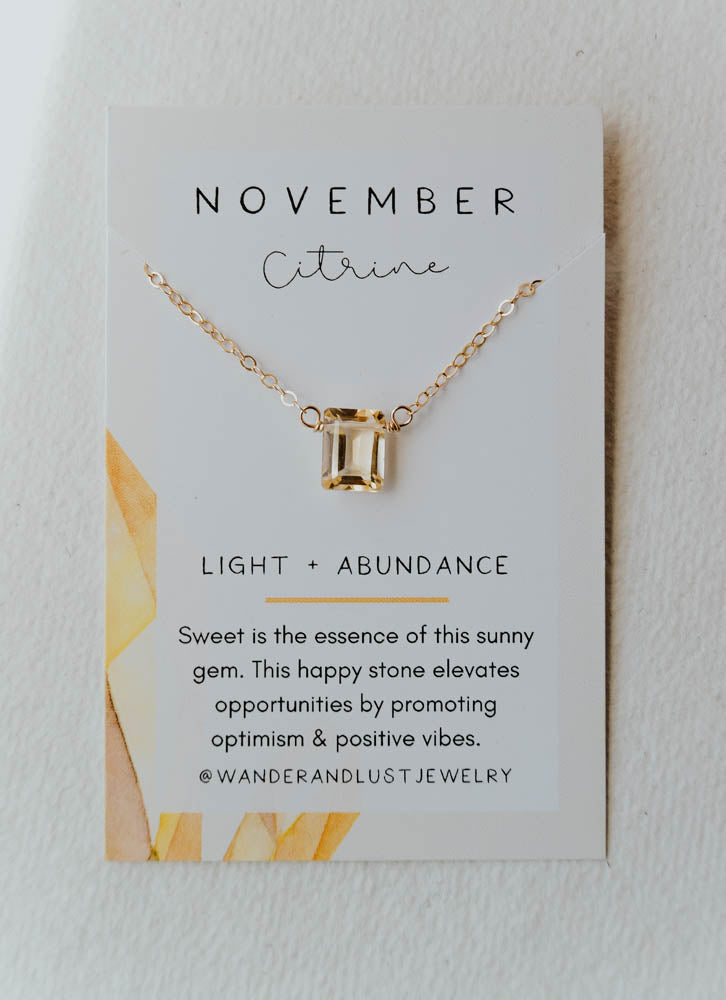 November Birthstone Necklace, Necklace, - Wander + Lust Jewelry