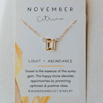 November Birthstone Necklace, Necklace, - Wander + Lust Jewelry
