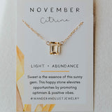 November Birthstone Necklace, Necklace, - Wander + Lust Jewelry