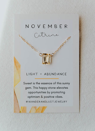 November Birthstone Necklace, Necklace, - Wander + Lust Jewelry