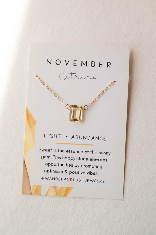 November Birthstone Necklace, Necklace, - Wander + Lust Jewelry