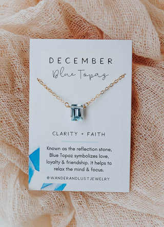 December Birthstone Necklace, Necklace, - Wander + Lust Jewelry