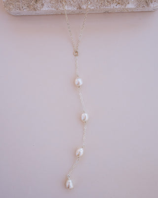 Daisy Pearl Drop Necklace