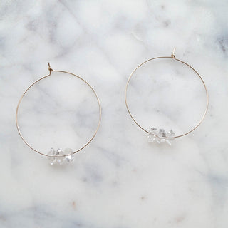 Herkimer Diamond Hoops, Earrings, - Wander + Lust Jewelry