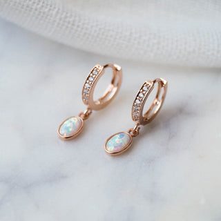 Edith Opal Huggies, Earrings, - Wander + Lust Jewelry