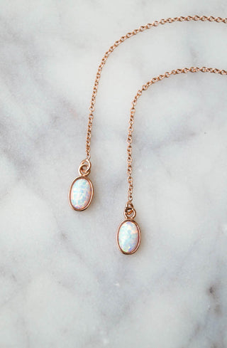 Edith Opal Threaders, Earrings, - Wander + Lust Jewelry
