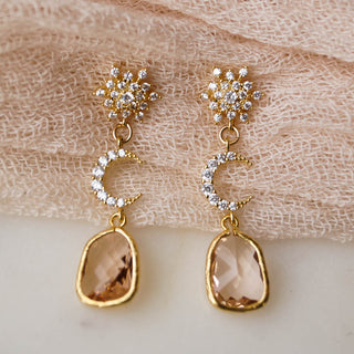 AYLIN Crescent Drop Earrings, Earrings, - Wander + Lust Jewelry