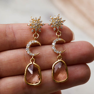 AYLIN Crescent Drop Earrings, Earrings, - Wander + Lust Jewelry