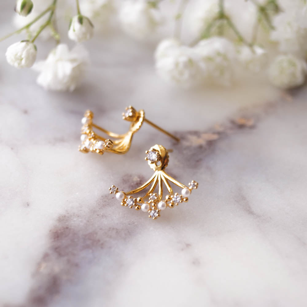 Gwyneth Pearl Ear Jackets, Earrings, - Wander + Lust Jewelry