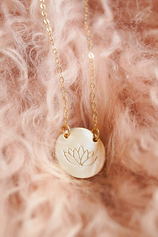 Lotus Flower Necklace, Necklace, - Wander + Lust Jewelry