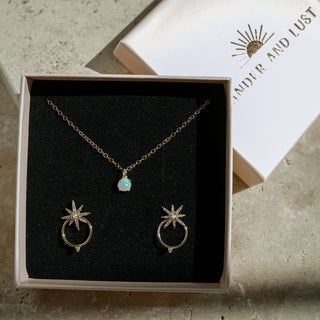 Opal Lover's Necklace and Earrings Set