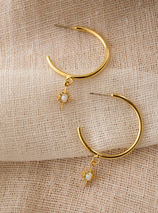 Keira Star Hoops, Earrings, - Wander + Lust Jewelry
