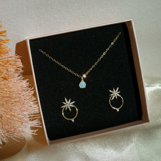 Opal Lover's Necklace and Earrings Set