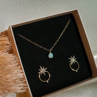 Opal Lover's Necklace and Earrings Set