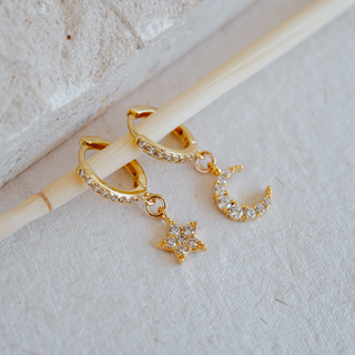 Moon & Star Mismatched Earrings