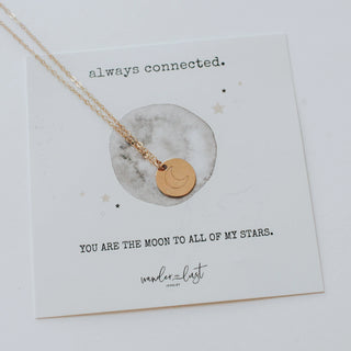 Always Connected Moon Necklace, Necklace, - Wander + Lust Jewelry
