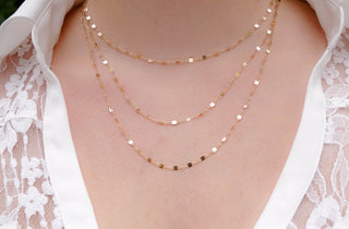 Gold Link Chain Necklace, Dainty Layered Choker for Women