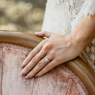 Yellow Gold Ring on Bride's Hand
