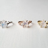 Moonstone Rings in silver, rose gold or yellow gold