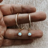 Serafina Opal Hoops, Earrings, - Wander + Lust Jewelry