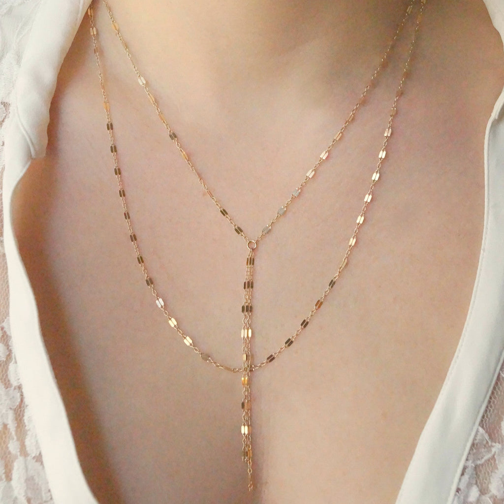 Double Strand Y Necklace – Wander + Lust Jewelry