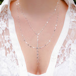 Double Strand Y Necklace, Layered Necklace, - Wander + Lust Jewelry